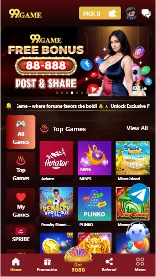 99game app interface on android