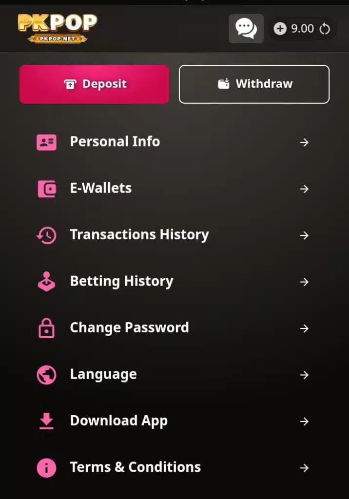 pkpop game app interface