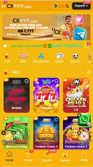 cx777 game apk download app interface