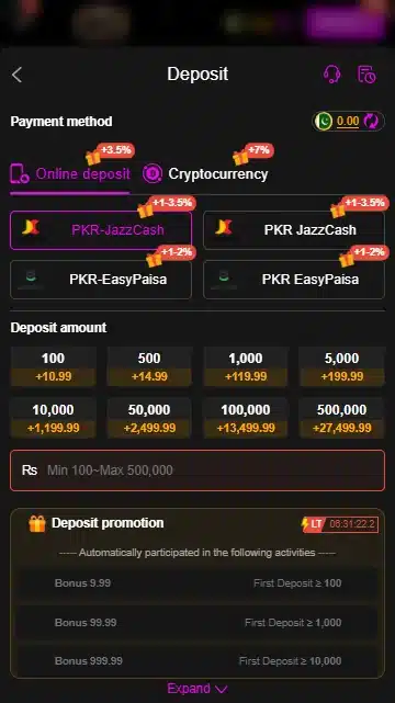 2v game app pakistan easypaisa deposit