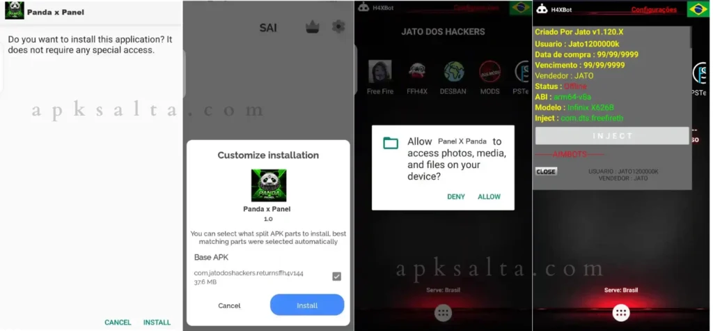 Panda X Panel APK Download 2026 (Latest v144.0) FF Injector Tool -ApkSalta 3 panda x panel installation
